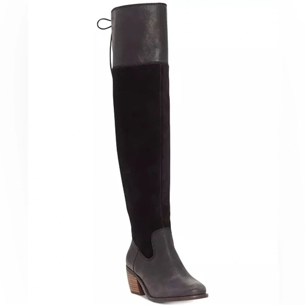 Lucky Brand Black Komah Over The Knee Heeled Boots Women’s Size 7